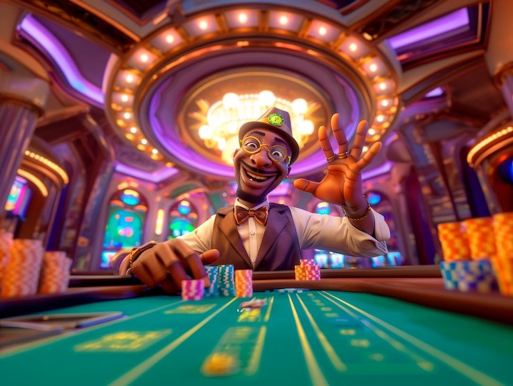 Meja Speed Baccarat dengan dealer profesional dan kartu yang siap dibagikan